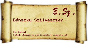 Bánszky Szilveszter névjegykártya