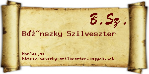 Bánszky Szilveszter névjegykártya