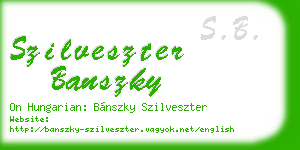 szilveszter banszky business card